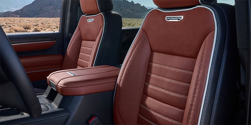 Comfortable leather seats inside 2025 GMC Sierra 2500 HD